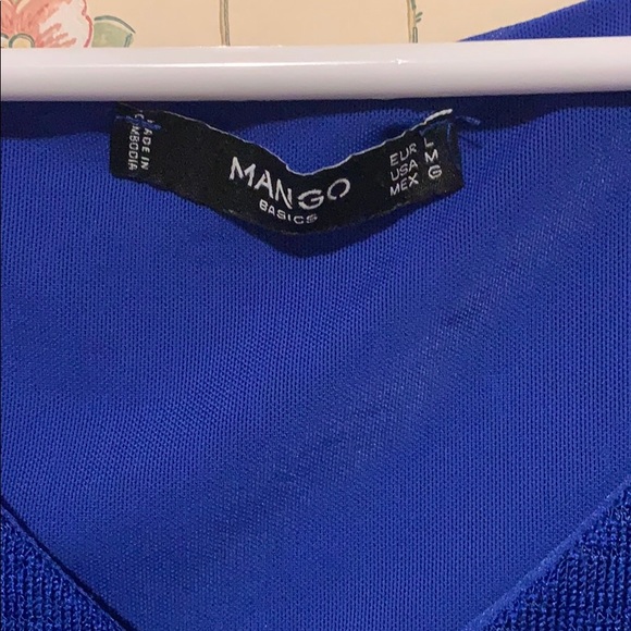 Blue V-Neck Blouse - Picture 2 of 5